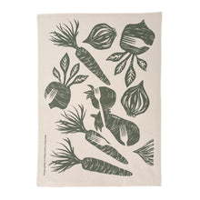 Load image into Gallery viewer, Tea Towel Cotton Farm To Table in Olive and Soycap  16 in x 22 in
