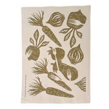 Load image into Gallery viewer, Tea Towel Cotton Farm To Table in Olive and Soycap  16 in x 22 in
