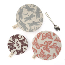 Load image into Gallery viewer, Halo Dish and Bowl Cover Small Set of 3 Butterflies &amp; Dragonflies | Nicole Peach
