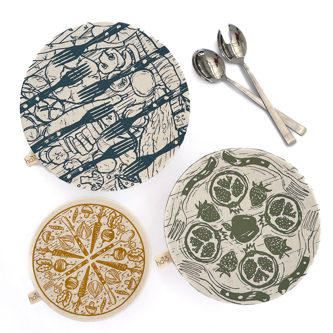 Halo Dish and Bowl Cover Large Set of 3 Farm To Table | Thaakirah Isaacs